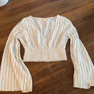 Long sleeve striped crop top